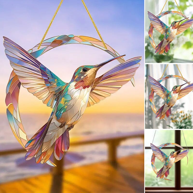 💖 Hummingbird Suncatcher Colorful Window Hanging 
