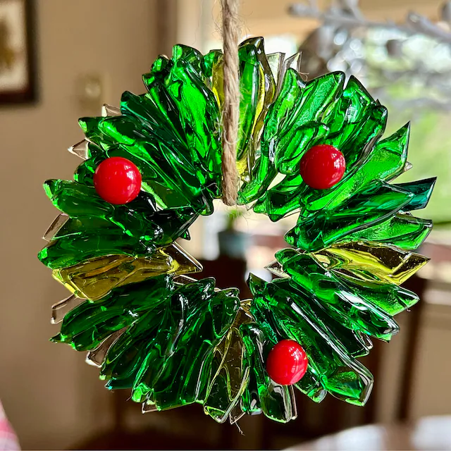 🎉Fused Glass Wreath Christmas Decoration🎁