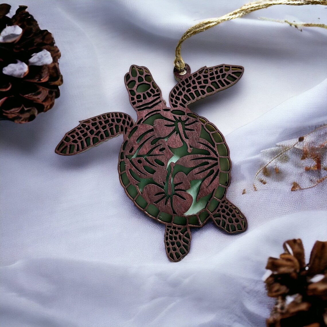 Floral Turtle Ornament