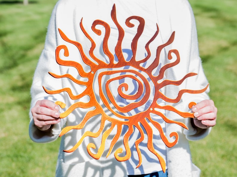 Metal Wall Art Wacky Sun Decor Sun Metal Art Garden Decor Outdoor Wall Decor Home Decor Patio Porch Decor Outdoor Decoration image 1