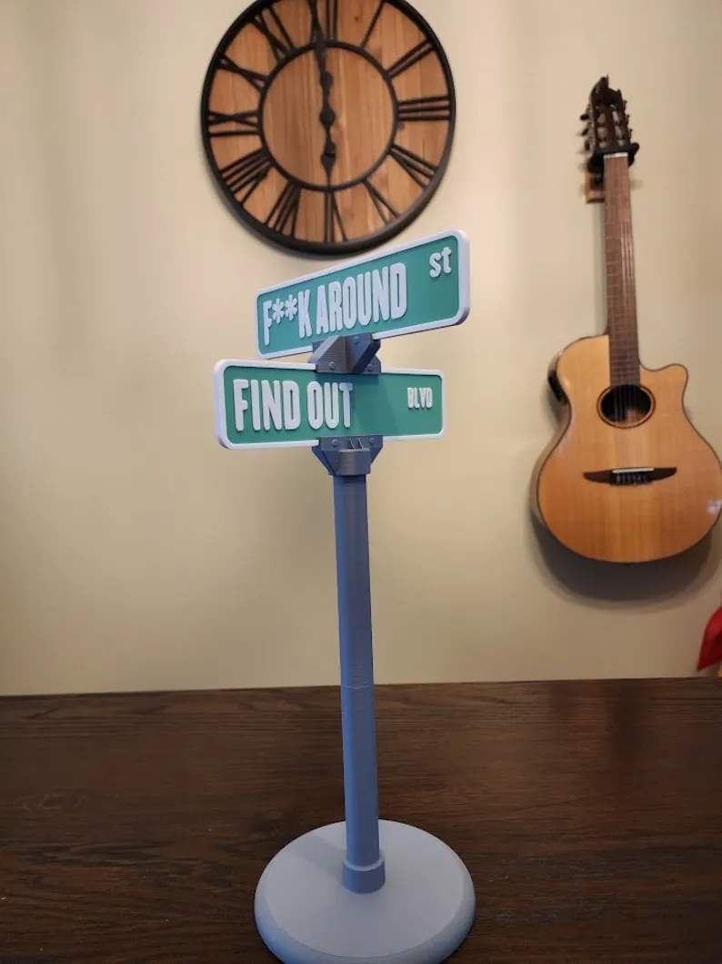 🤣F Around/Find Out Street Sign Desk Decoration | Funny Desk Gift