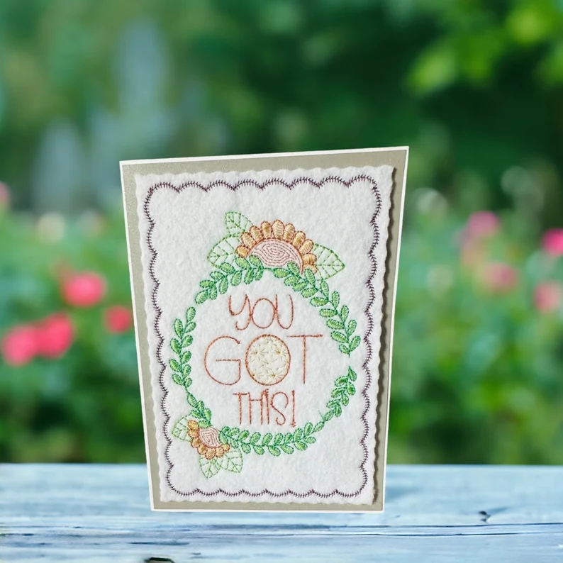 Inspirational Embroidery Greeting Cards