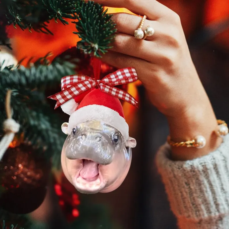 🎀Cute Baby Hippo Ornament🦛