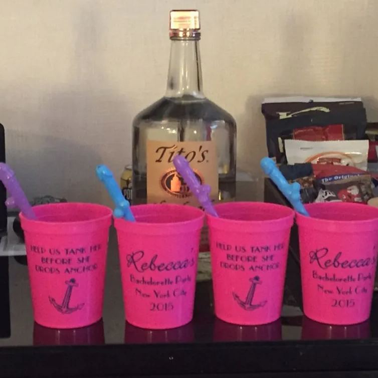 Bachelor party naughty straw