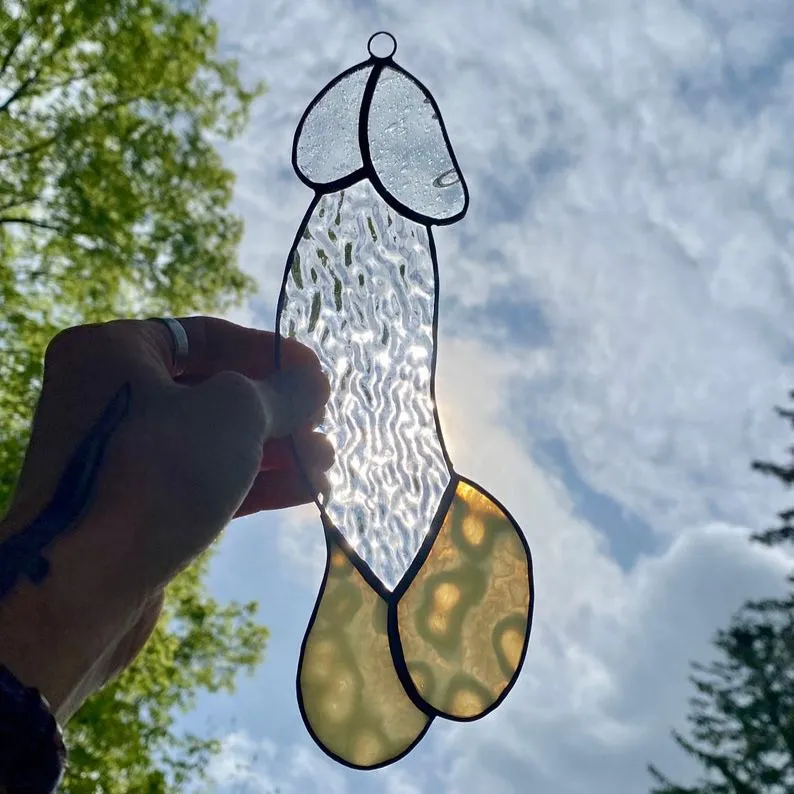 🤣Funny Stained Glass Penis Suncatcher🤣