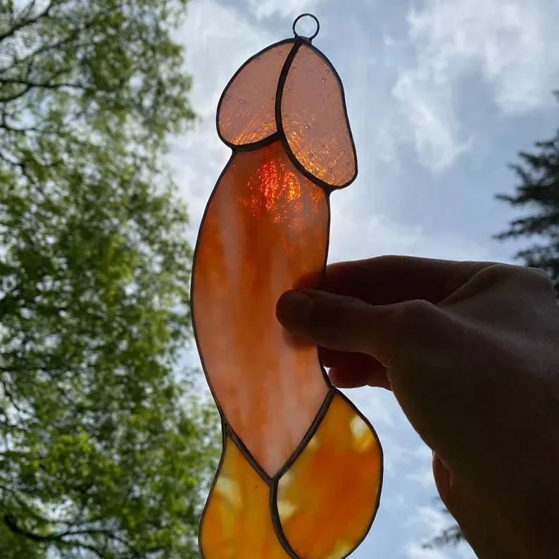 🤣Funny Stained Glass Penis Suncatcher🤣