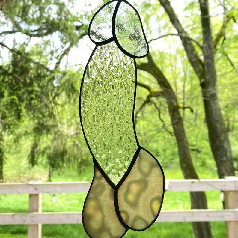 🤣Funny Stained Glass Penis Suncatcher🤣