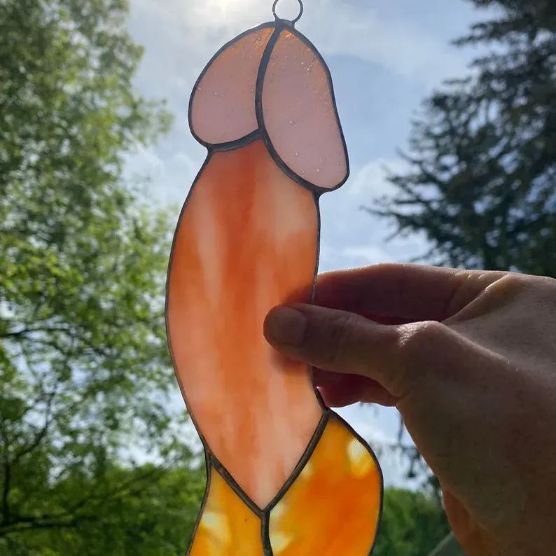 🤣Funny Stained Glass Penis Suncatcher🤣