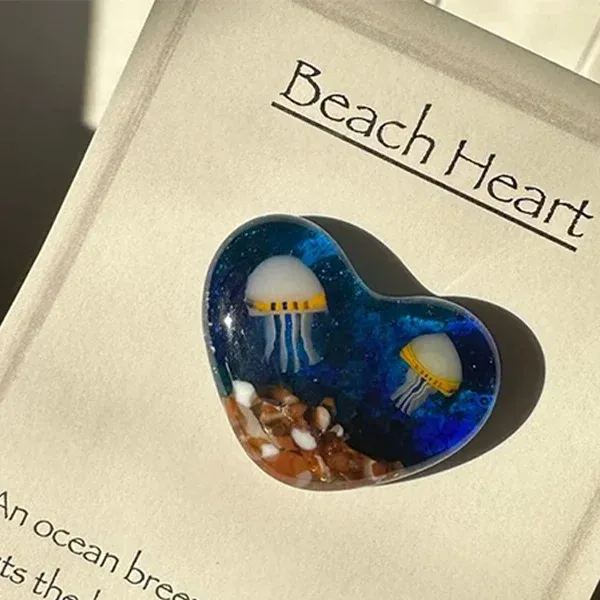 🎁Glass Beach Pocket Heart