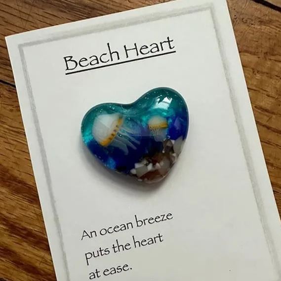 🎁Glass Beach Pocket Heart