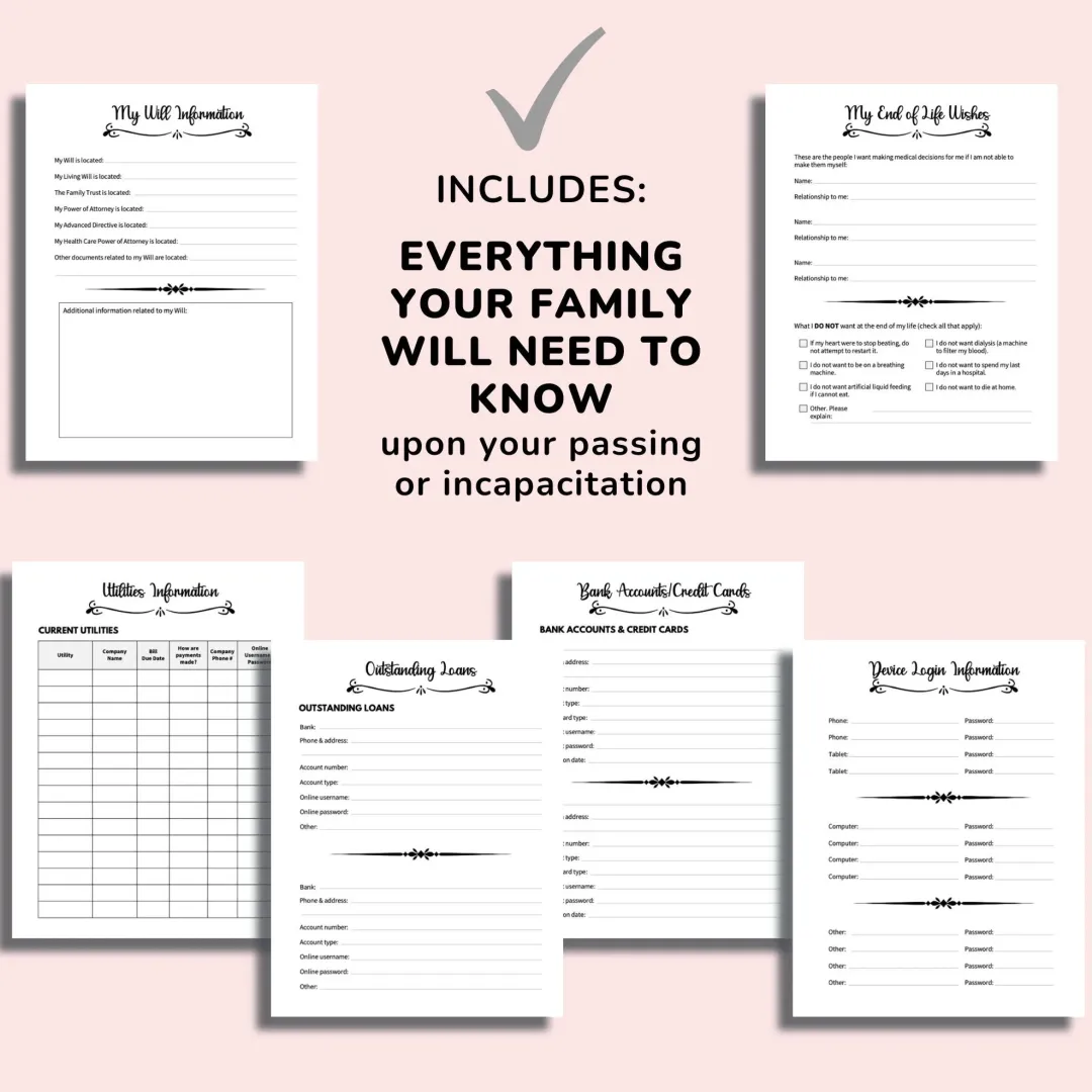 💖Sorry, it's Your Problem Now , End Of Life Planner