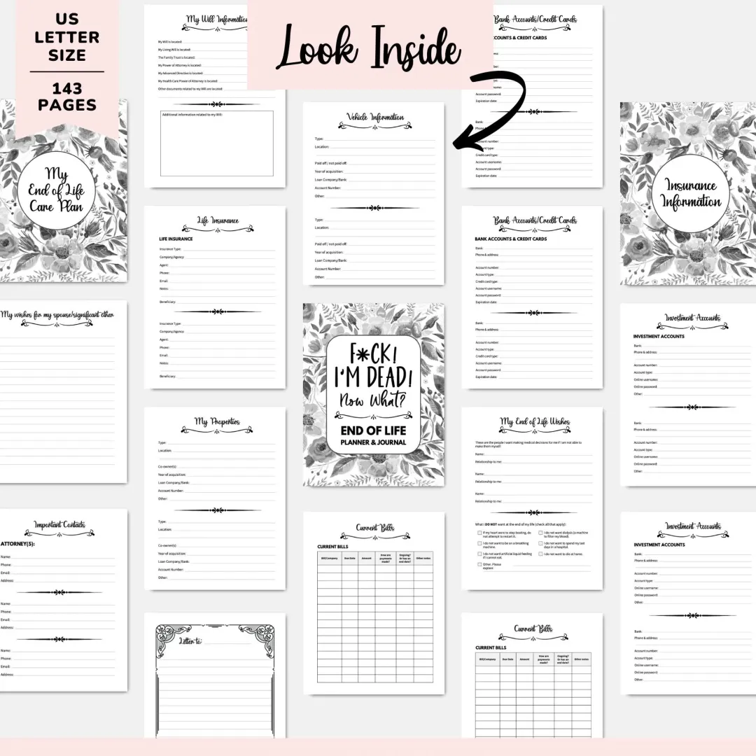 💖Sorry, it's Your Problem Now , End Of Life Planner