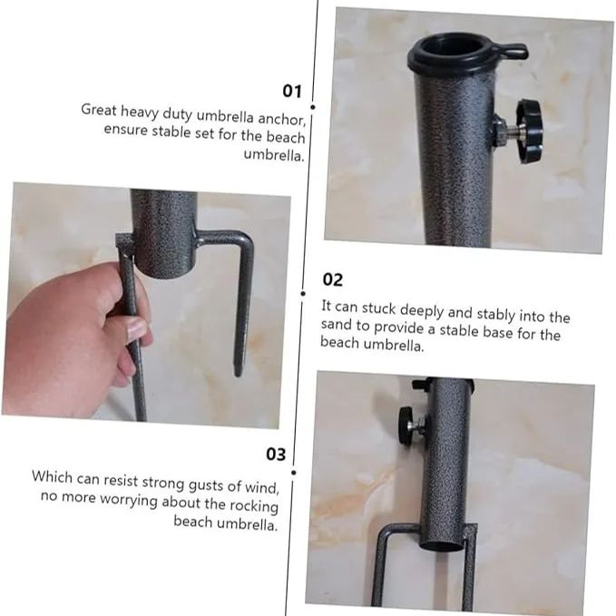🔥50% Off🔥🌂Heavy-Duty Adjustable Ground Anchor Umbrella Stand😎