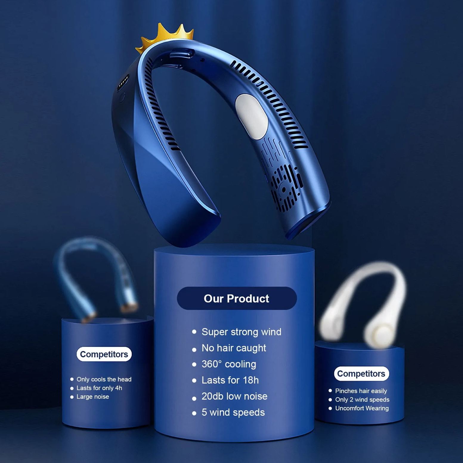 🔥50% Sale🔥TEC Ice Porcelain Cooling Portable Hanging Neck Fan❄️
