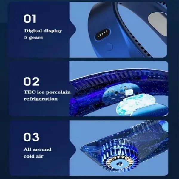 🔥50% Sale🔥TEC Ice Porcelain Cooling Portable Hanging Neck Fan❄️