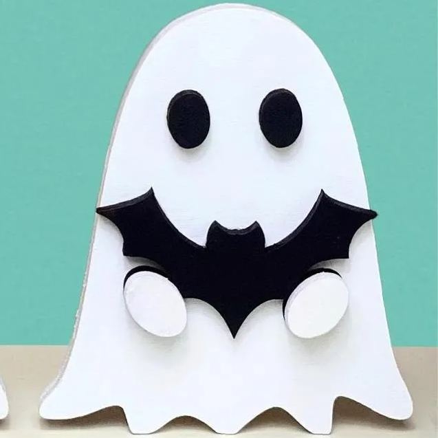 🔥Hot Sale 50% Off🔥👻Hand Painted Halloween Wood Ghost Decor
