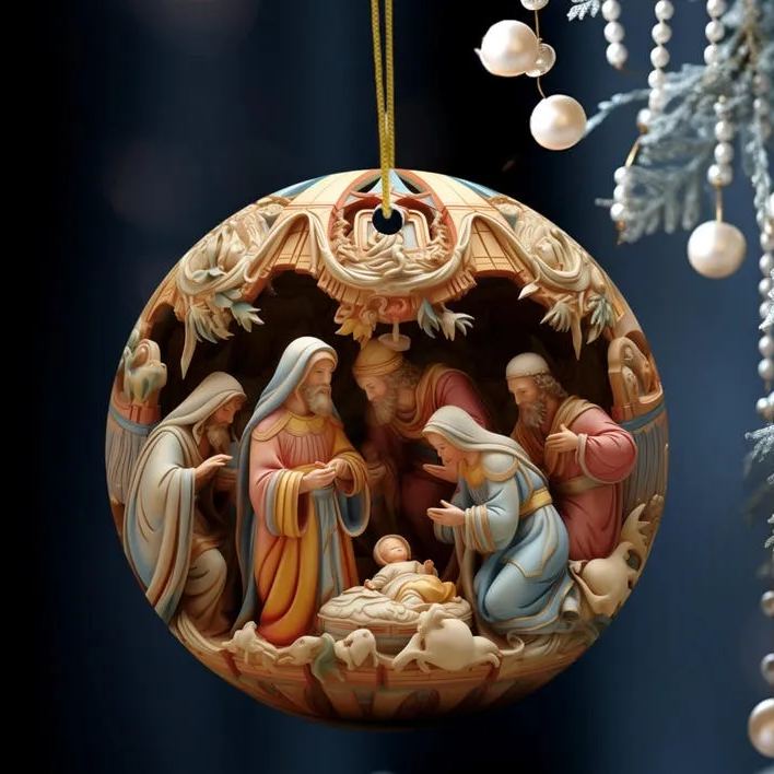 🔥Hot Sale 50% Off🔥🎄Imitated 3D Image Christmas Ceramic Disc Decoration