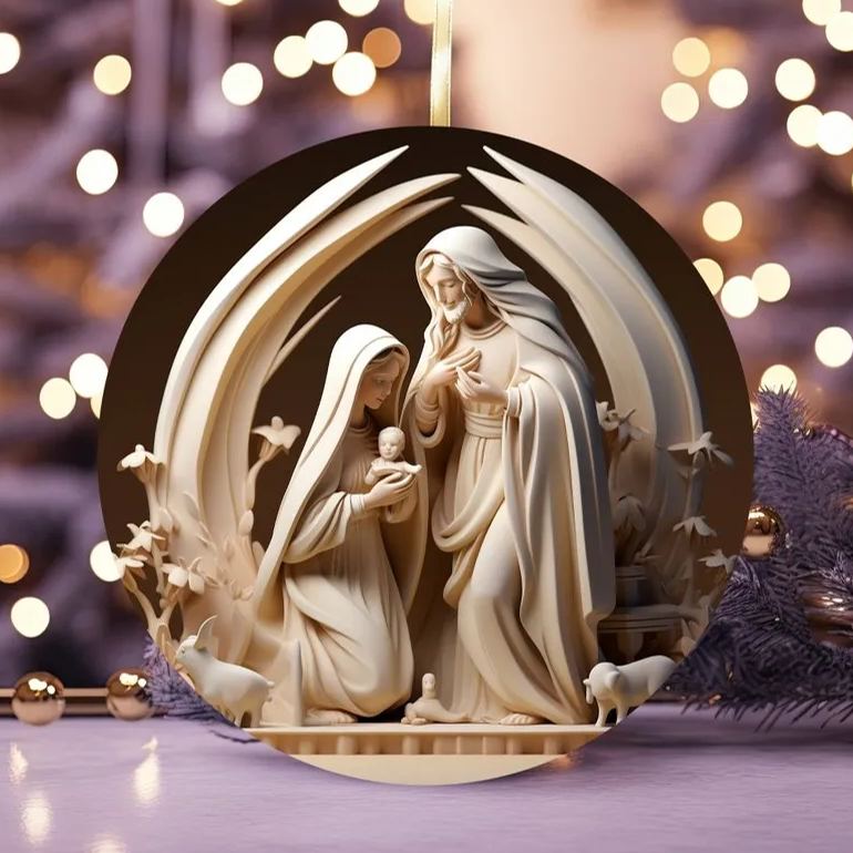 🔥Hot Sale 50% Off🔥🎄Imitated 3D Image Christmas Ceramic Disc Decoration