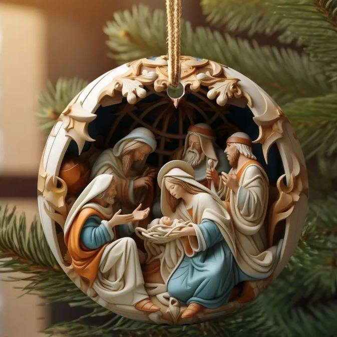 🔥Hot Sale 50% Off🔥🎄Imitated 3D Image Christmas Ceramic Disc Decoration