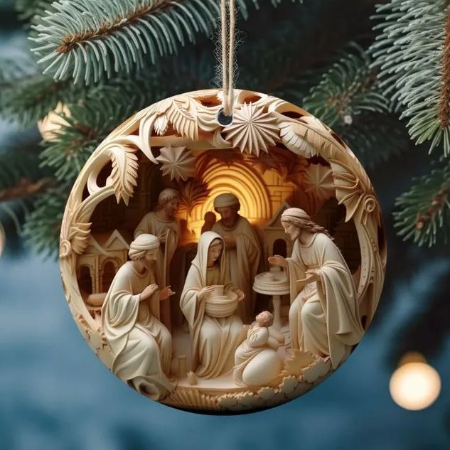 🔥Hot Sale 50% Off🔥🎄Imitated 3D Image Christmas Ceramic Disc Decoration