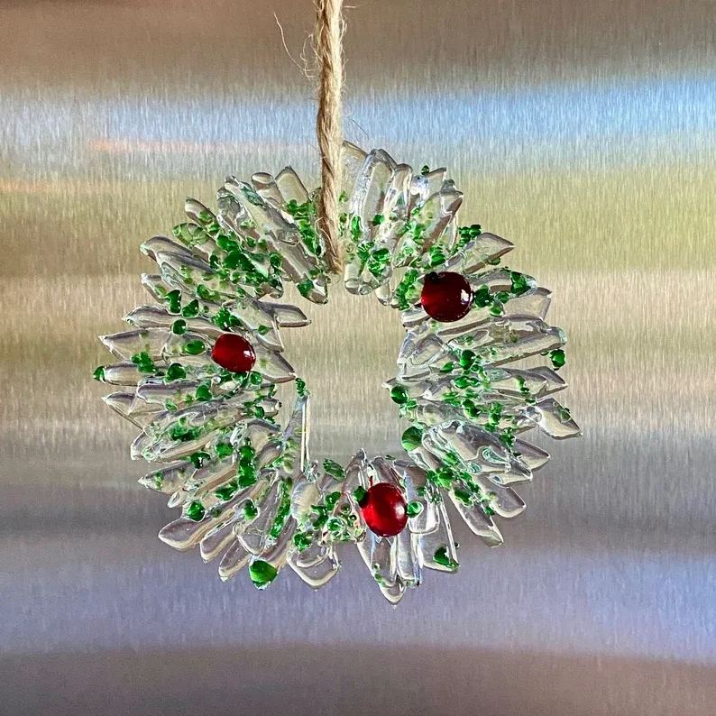 🎉Fused Glass Wreath Christmas Decoration🎁