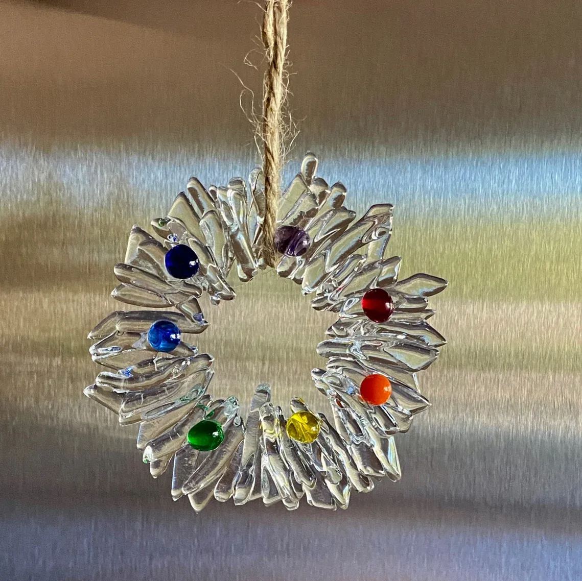 🎉Fused Glass Wreath Christmas Decoration🎁