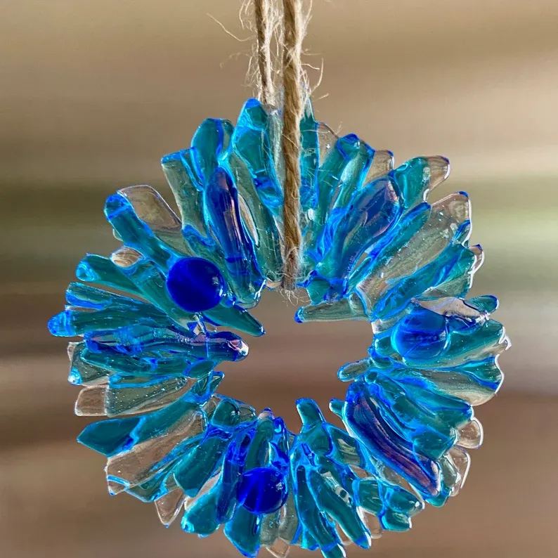 🎉Fused Glass Wreath Christmas Decoration🎁