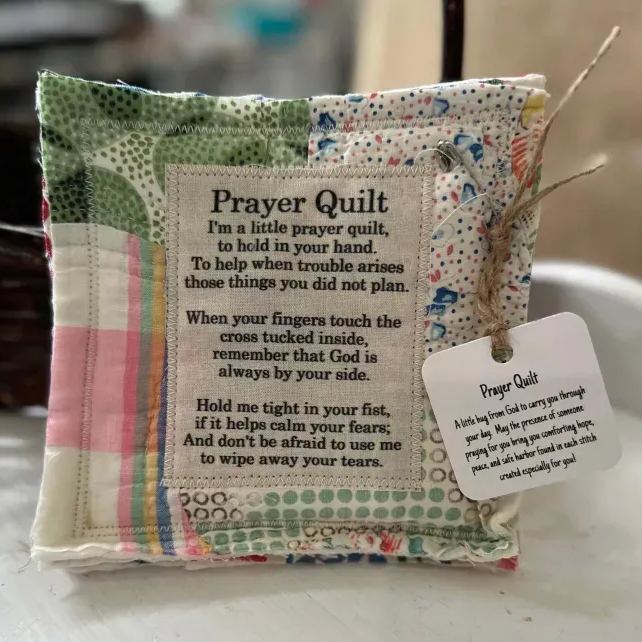 Prayer Quilt with cross inside