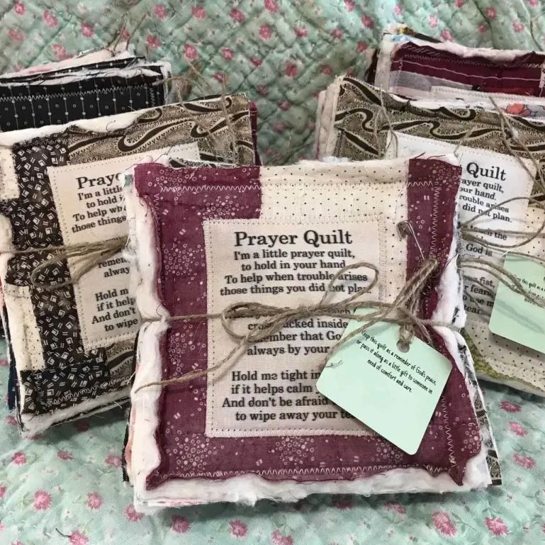Prayer Quilt with cross inside