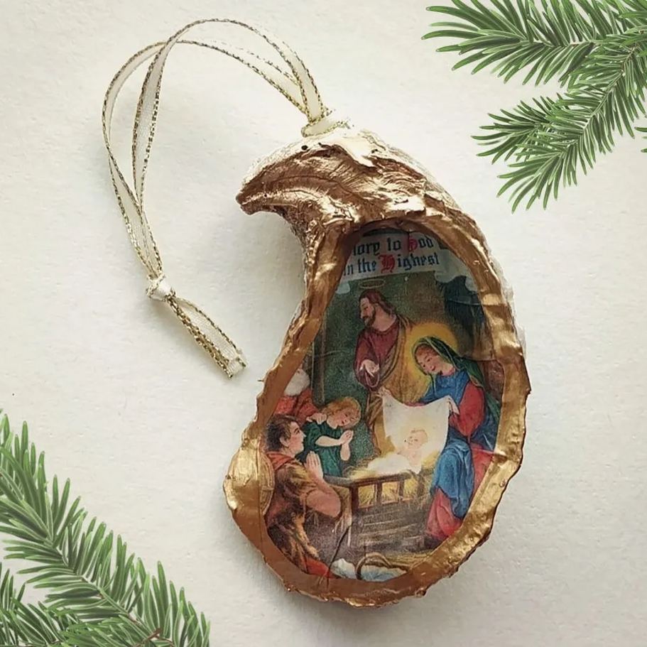 Jesus Oyster Christmas Decoration