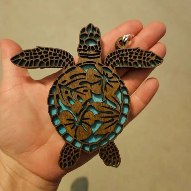 Floral Turtle Ornament