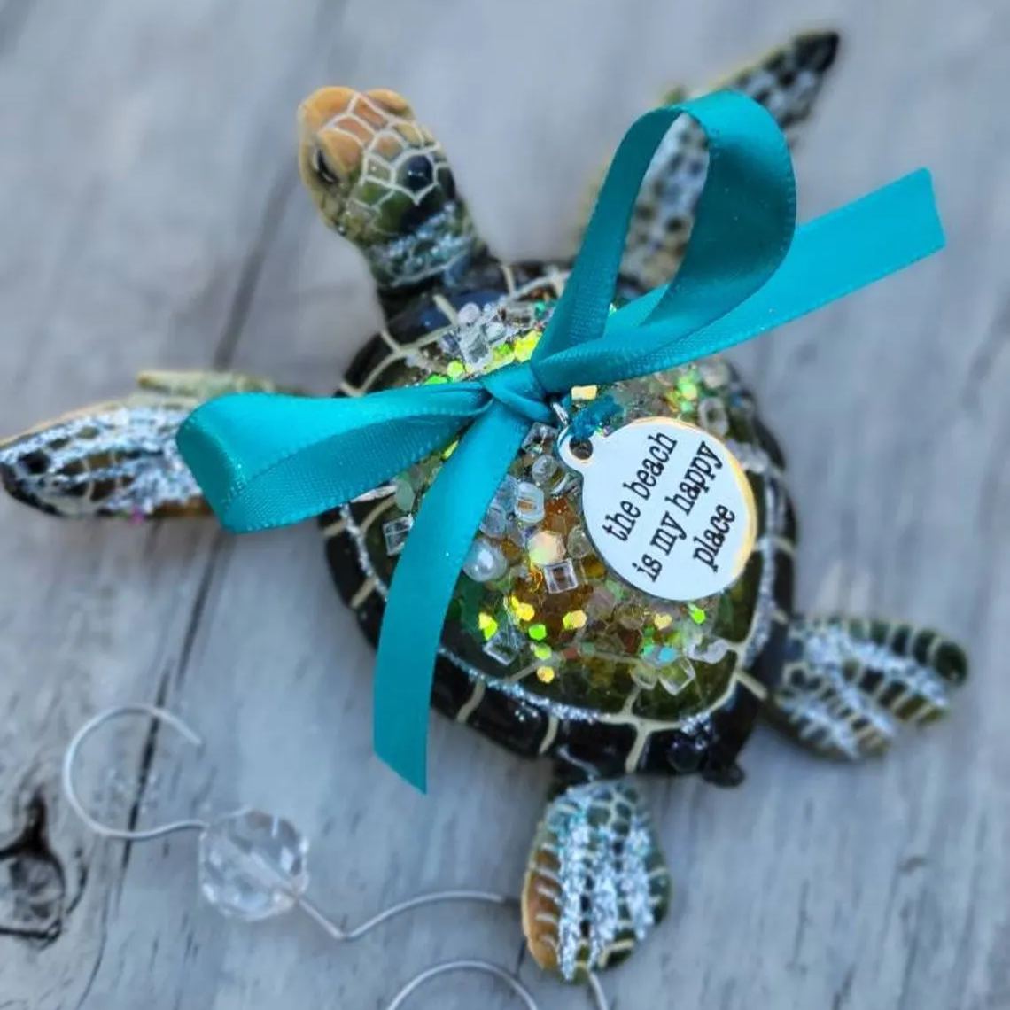 'Beach is My Happy Place' - Sea Turtle Decoration