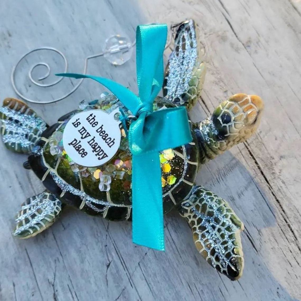 'Beach is My Happy Place' - Sea Turtle Decoration