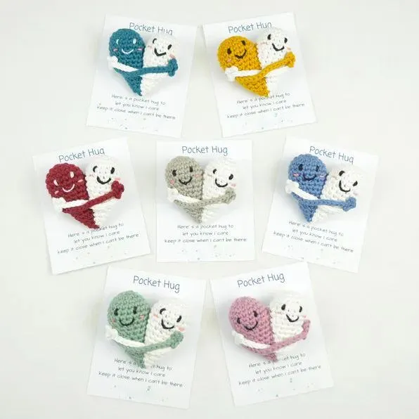 🎁Crochet Pocket Hearts-Hugging Love Heart💞
