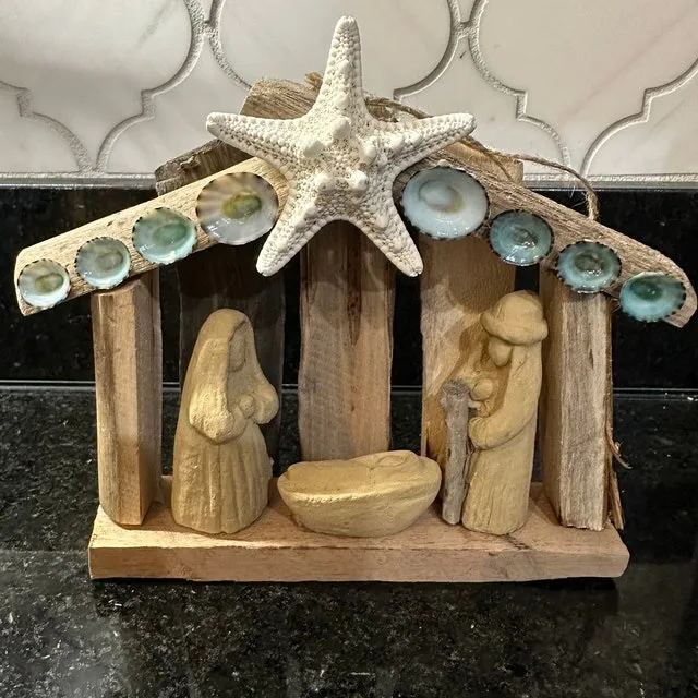 Handmade Driftwood Nativity Scene