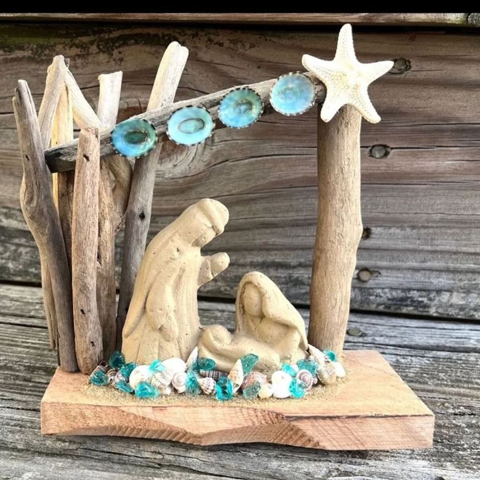 Handmade Driftwood Nativity Scene