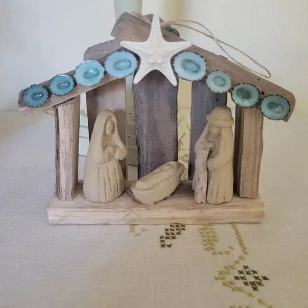 Handmade Driftwood Nativity Scene