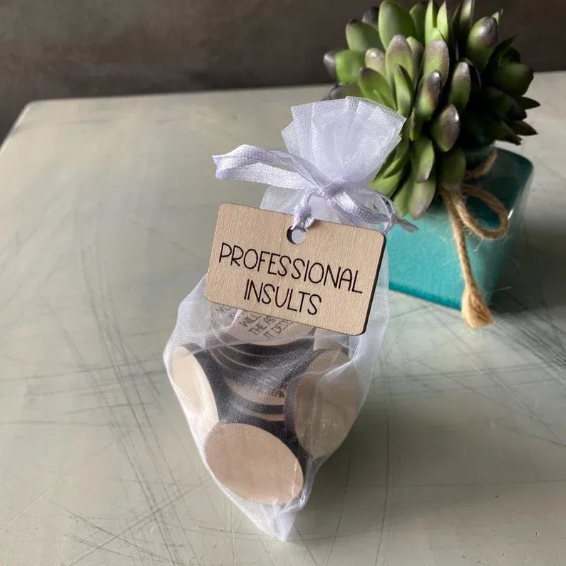 🤣Funny Mean Wooden Token Gift Bag