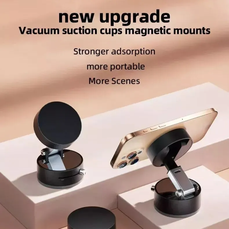 Magnetic Phone Holder with Vacuum Suction