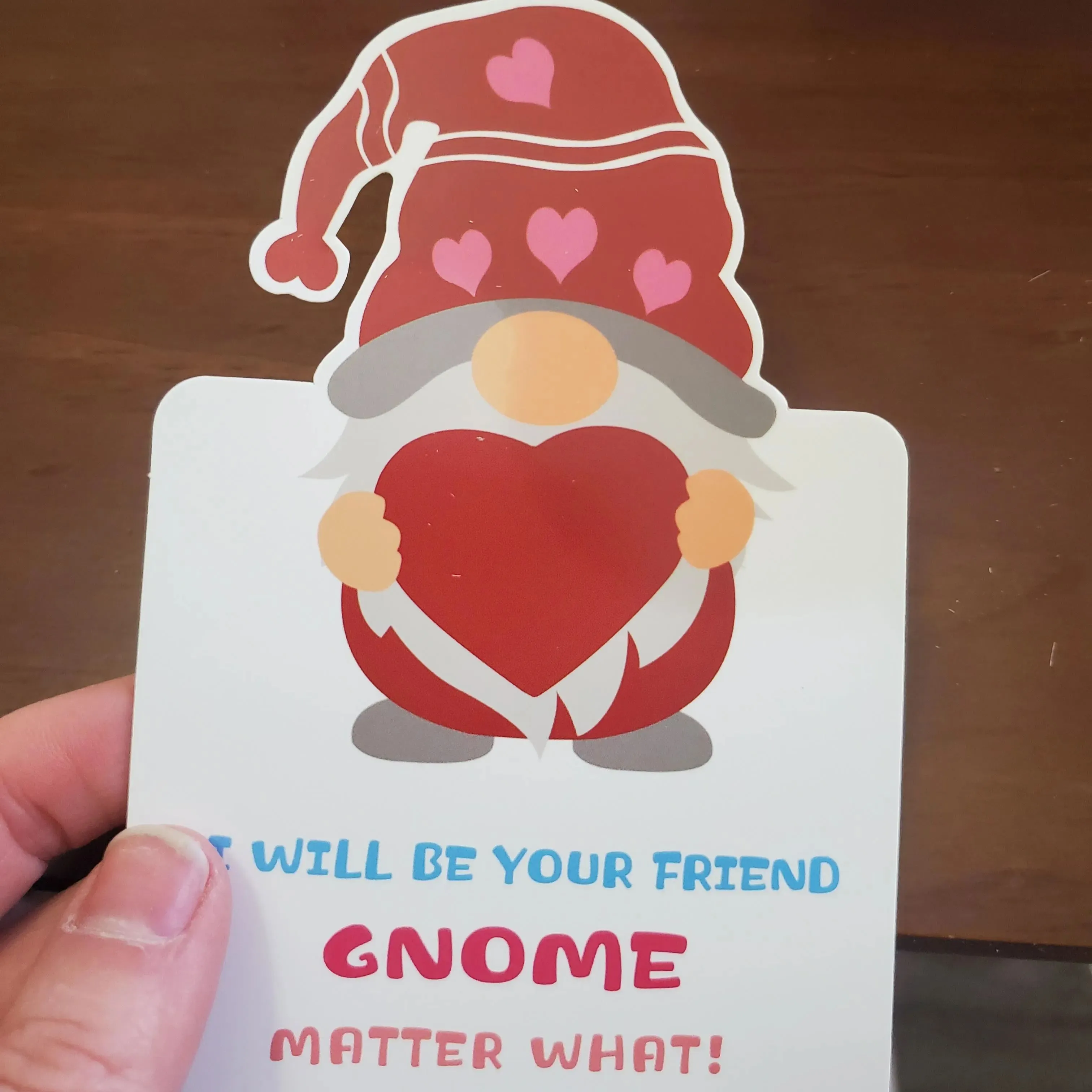 🎁24 Pack Gnomes Heart Erasers Valentine Card