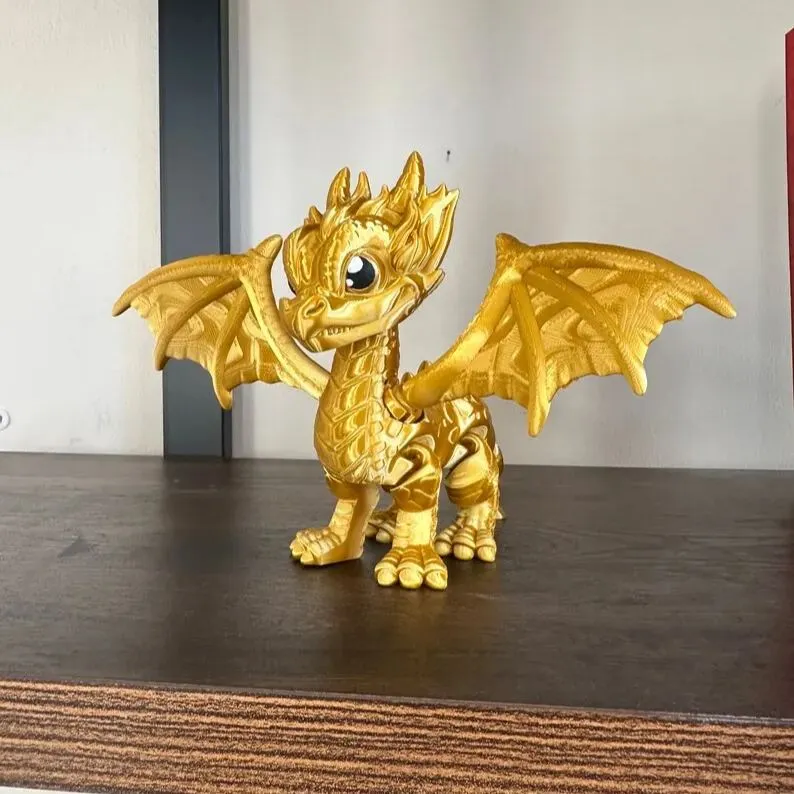 🐉 Gold 3D Printed Dragon 