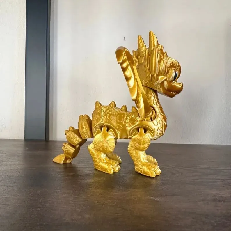 🐉 Gold 3D Printed Dragon 
