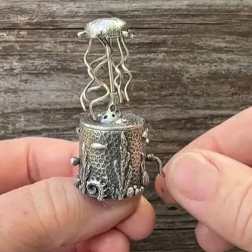 ✨New Arrival Special Offer 🐔 Handmade Silver Clay Automaton 