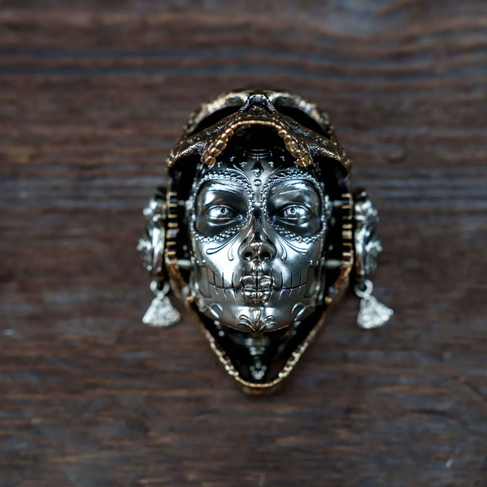 ☠Handmade Metal Mechanical Skull – Magnetic Decoration