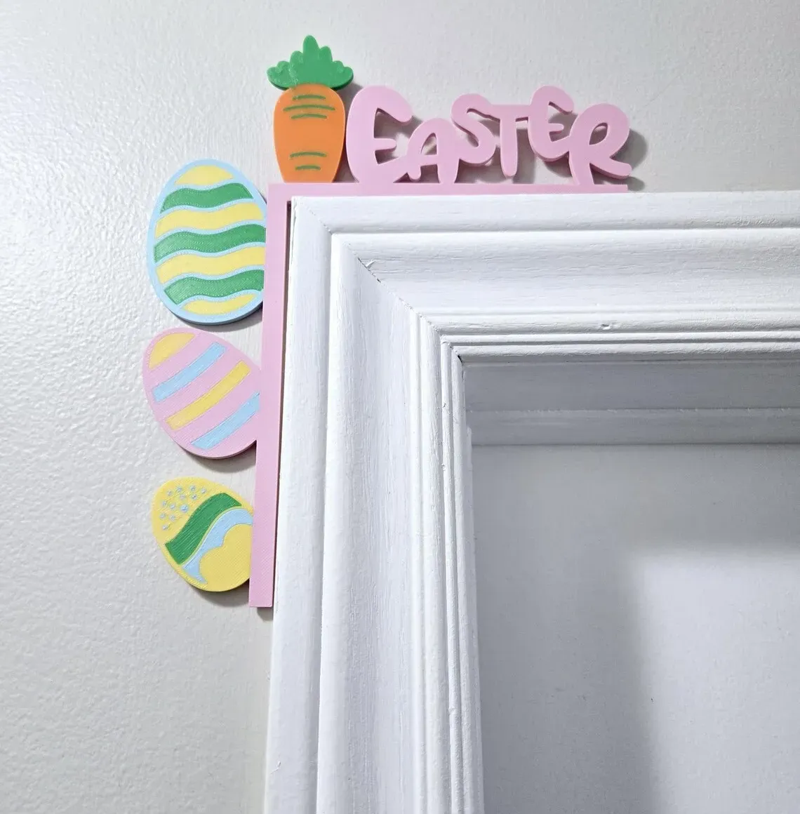 Easter Door Topper Corner Decor Festive Spring Decoration with Eggs & Carrot Design Easter Decor, Kids Easter Decor, Nursery Decor image 4
