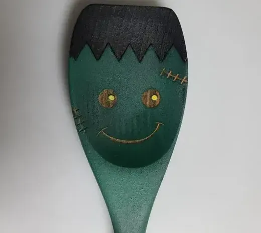 万圣节木勺厨房装饰,木制万圣节装饰,秋季厨房装饰,万圣节勺子,怪异装饰,秋季厨房装饰图片 5