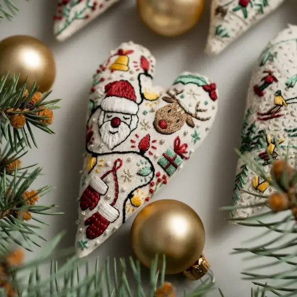 ❤️DIY Heart Shaped Christmas Ornament Embroidery Kit