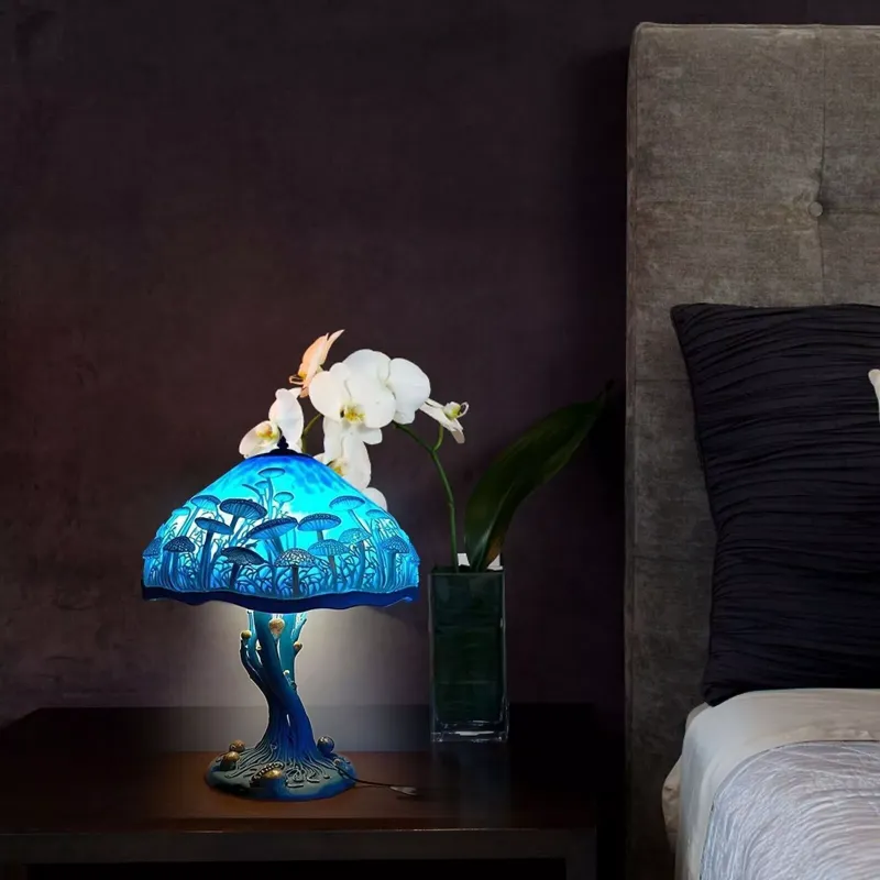 5.9 inch Colored Resin Flower Mushroom Series Table Lamp Table Lamp Night Lamp - Picture 6 of 8