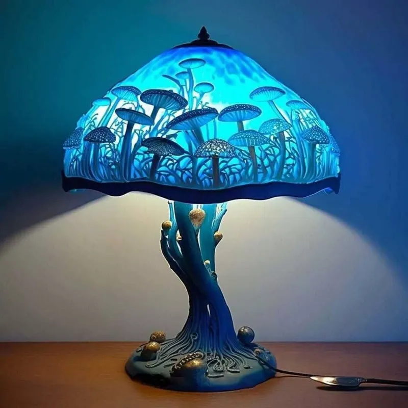 5.9 inch Colored Resin Flower Mushroom Series Table Lamp Table Lamp Night Lamp - Picture 1 of 8