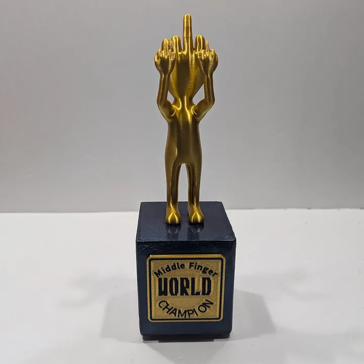 🏆Middle Finger World Champion Trophy